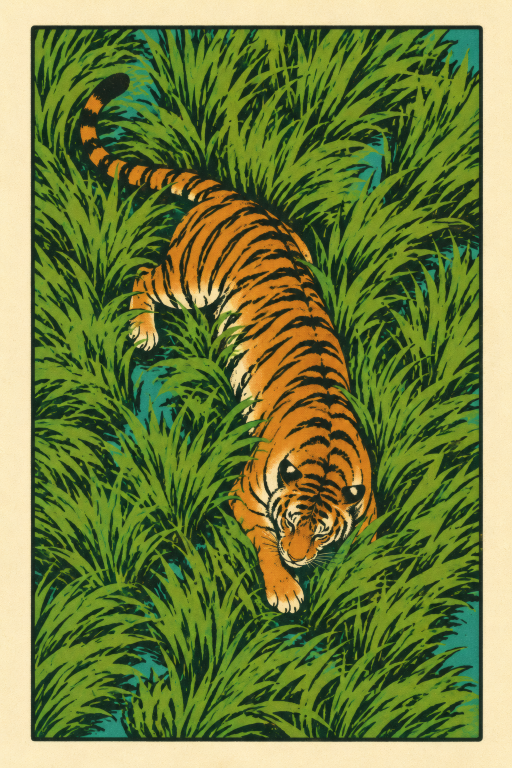 Tiger Jungle Green Ink