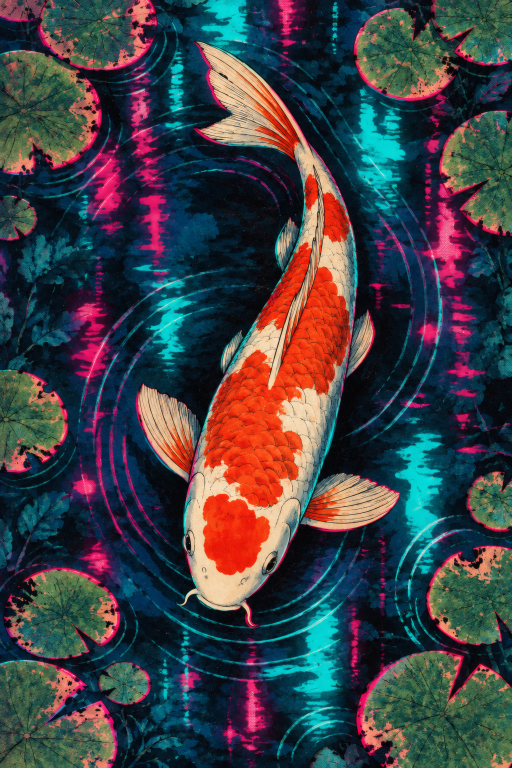 Koi Fish Cyberpunk Neon