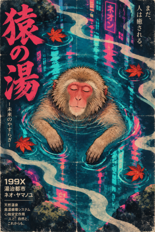 Monkey Onsen Retro