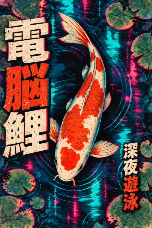 Koi Fish Cyberpunk Pink