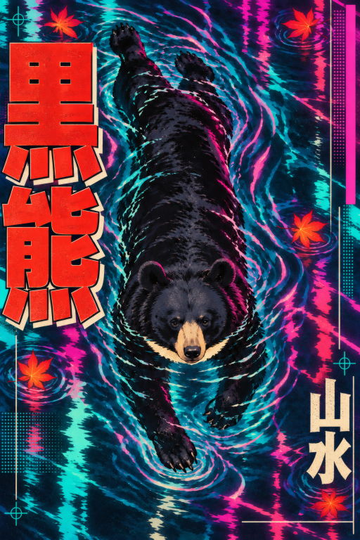 Black Bear Cyberpunk Water