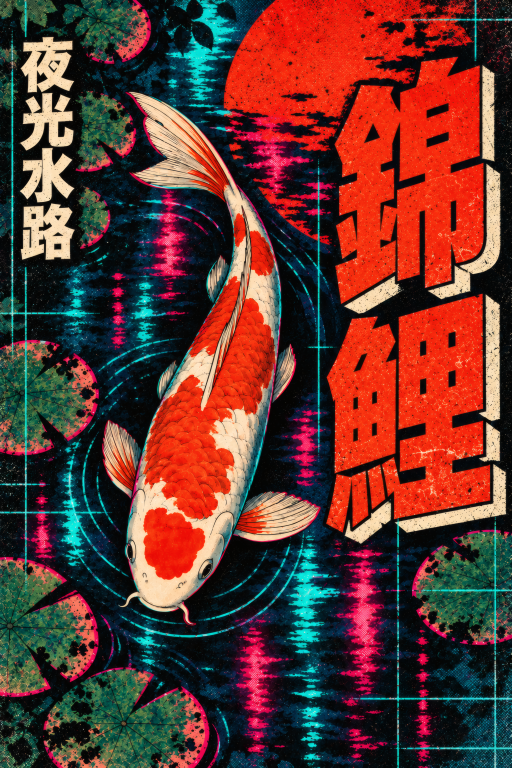 Koi Cyberpunk Red Sun