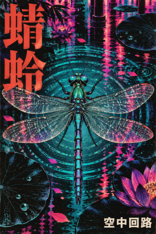 Dragonfly Cyberpunk Neon Pink