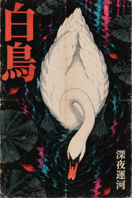 Swan Cyberpunk Canal Neon