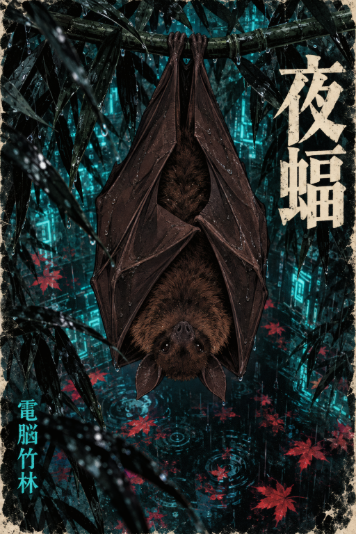 Bat Cyberpunk Forest Teal