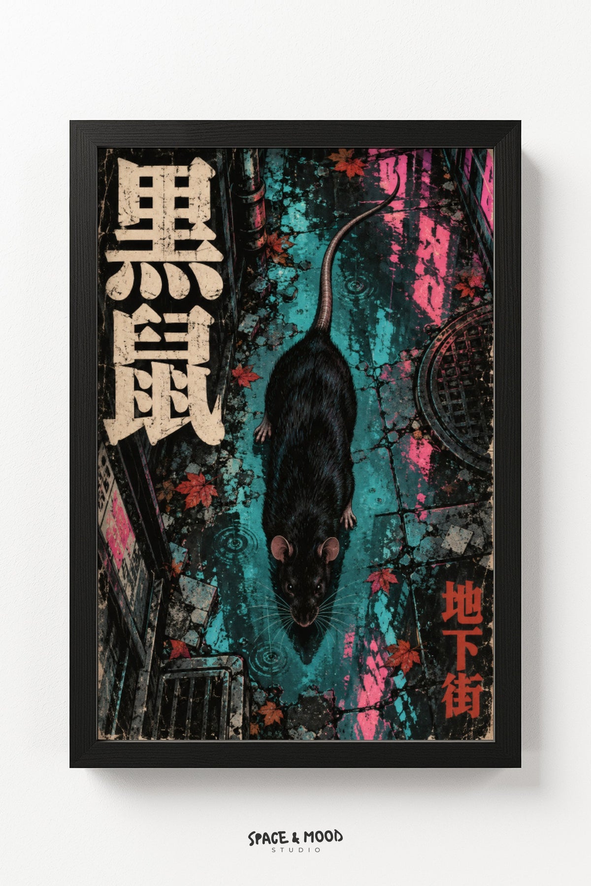Rat Cyberpunk City Teal