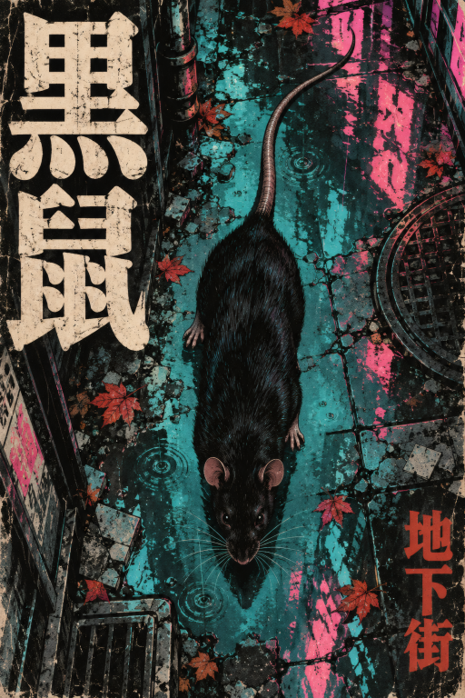 Rat Cyberpunk City Teal