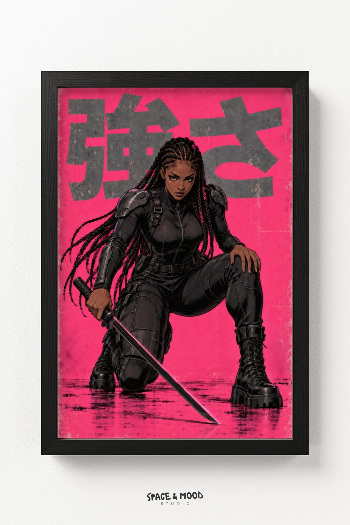 Warrior Woman Crouch Sword