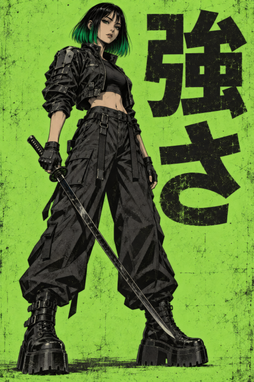 Warrior Woman Green Standing