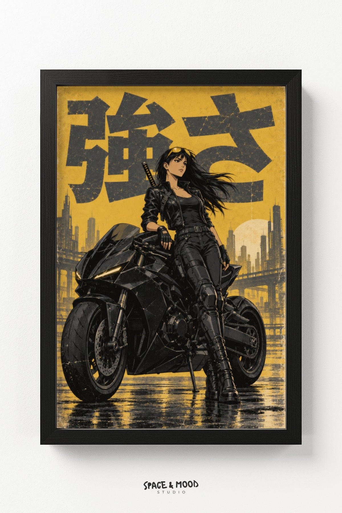Warrior Woman Motorcycle Gold