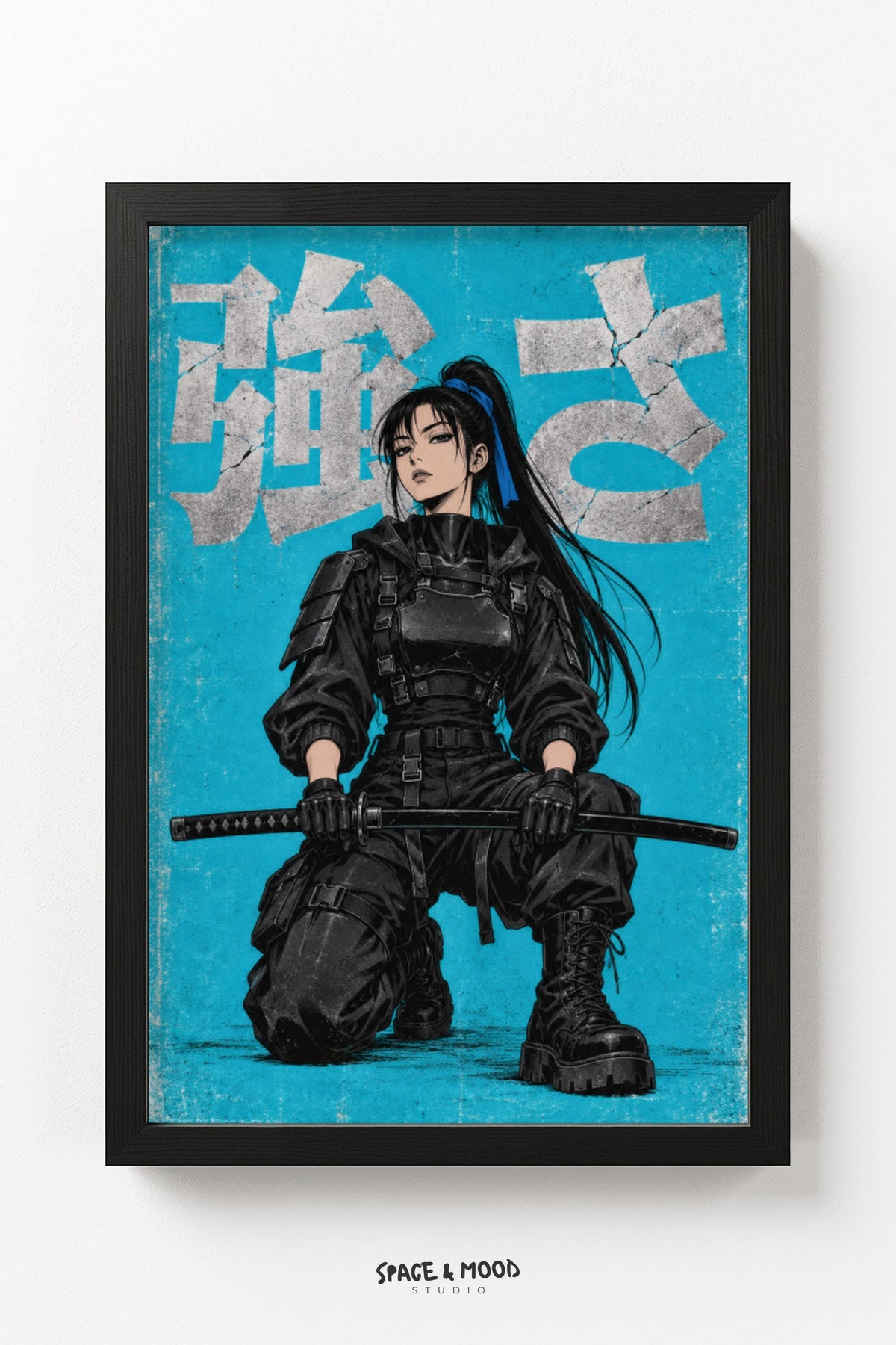 Warrior Woman Teal Crouch