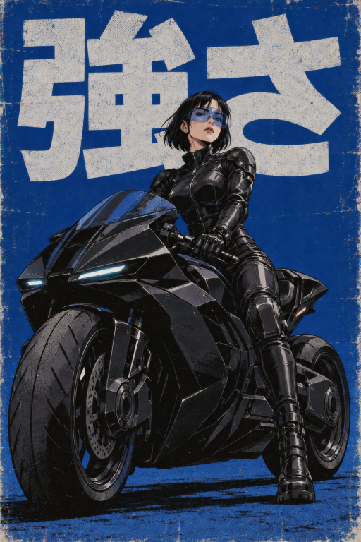 Warrior Woman Motorcycle Black