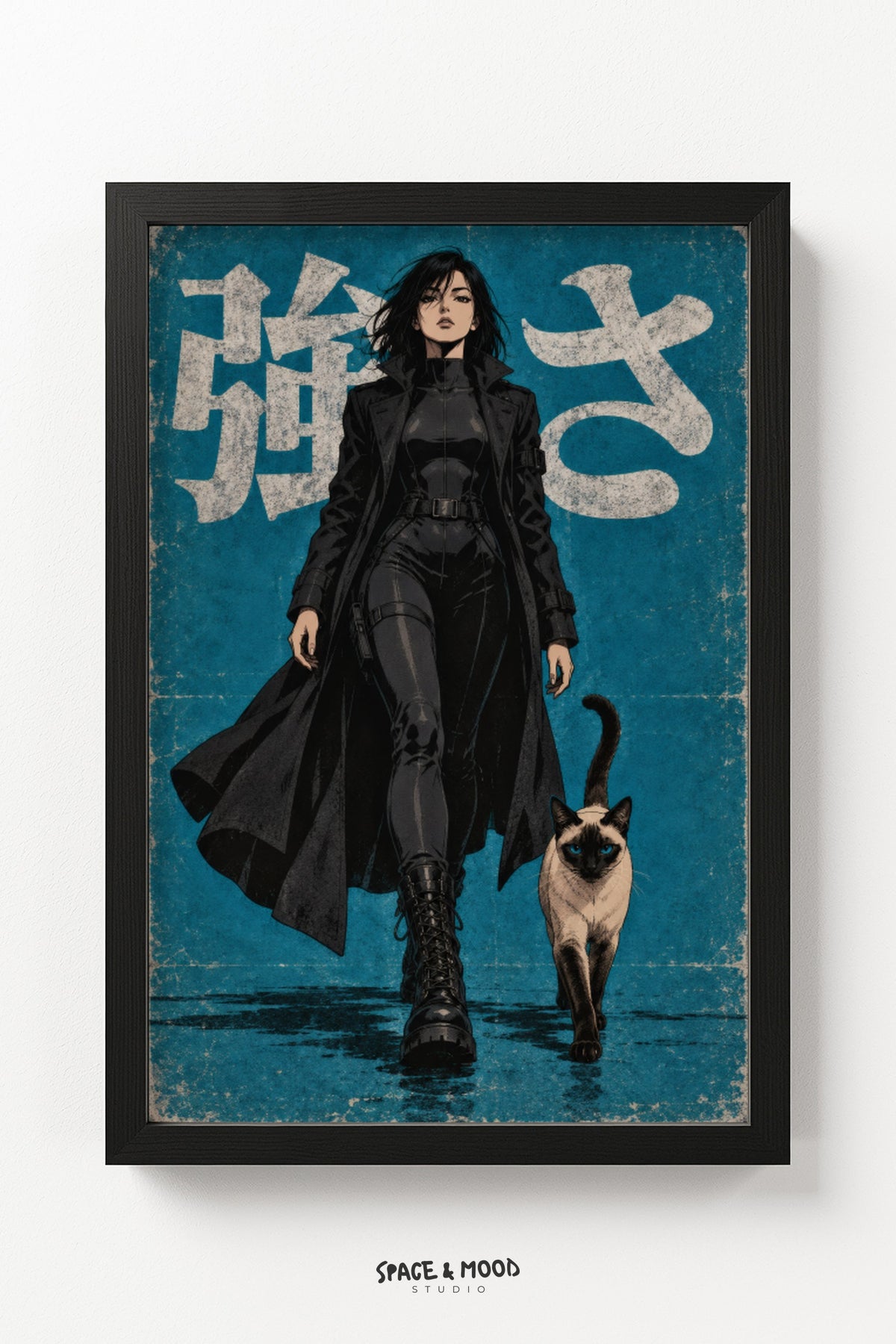 Warrior Woman Coat Cat Teal