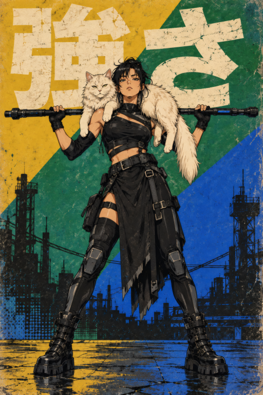Warrior Woman Cat Shoulder
