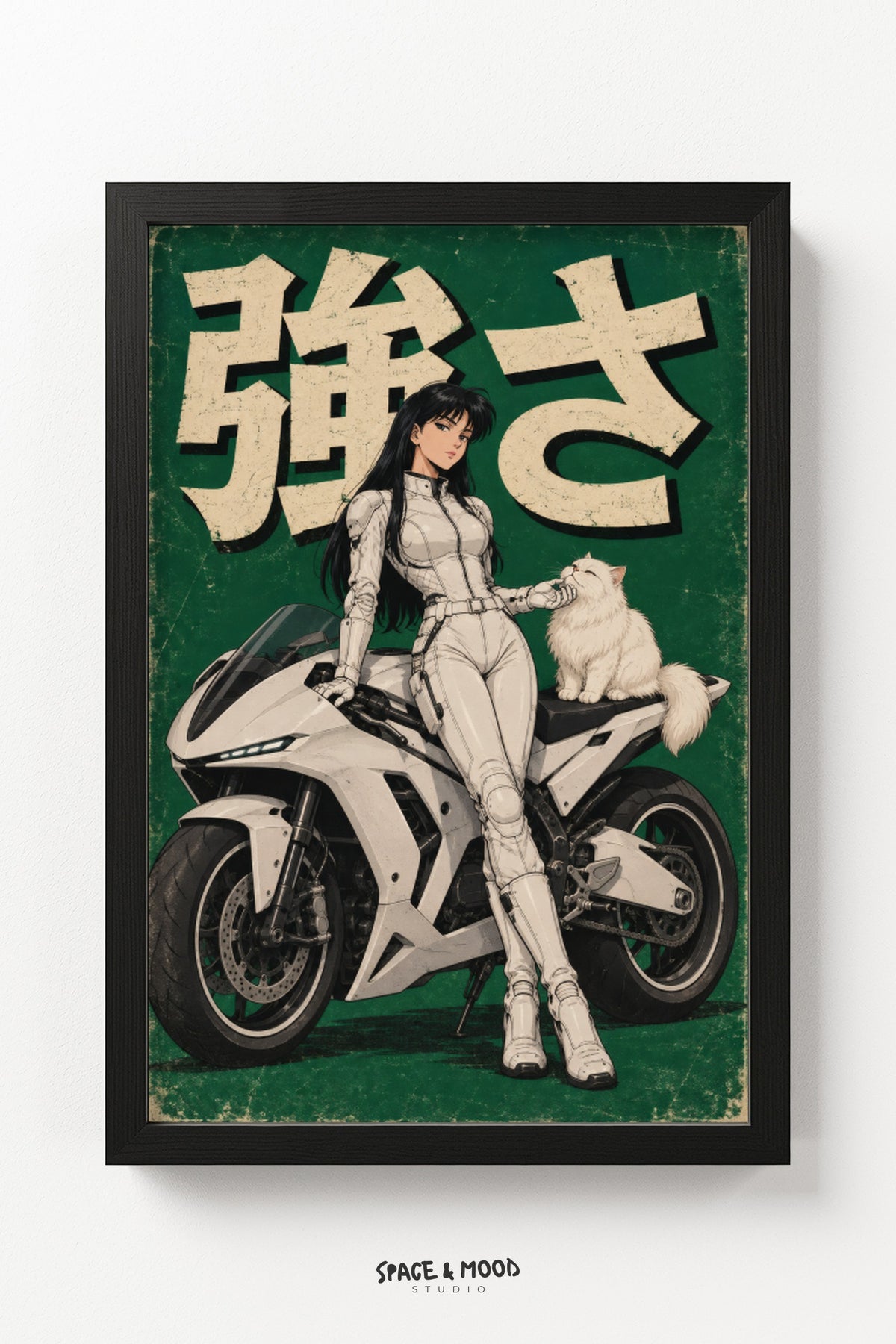 Warrior Woman White Motorcycle