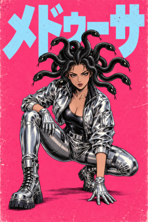 Medusa Warrior Woman Pink