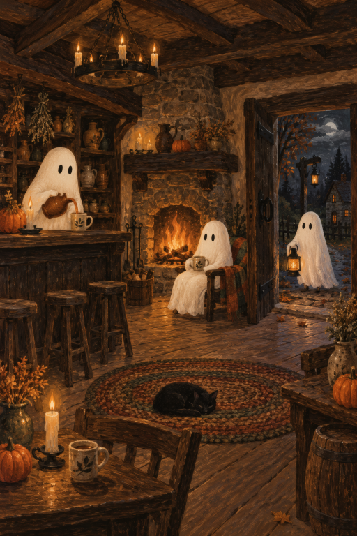 Ghosts Fireplace Lounge Cozy