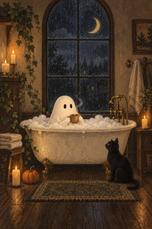 Ghost Bathtub Window Cozy