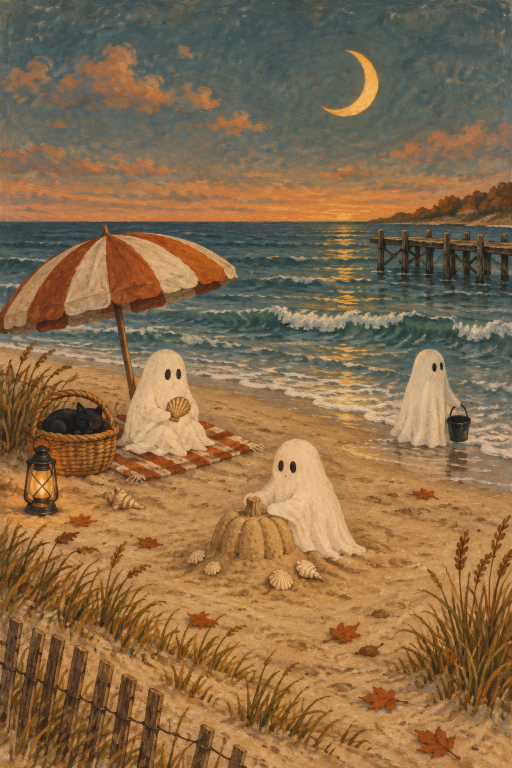 Ghosts Beach Sunset Umbrella