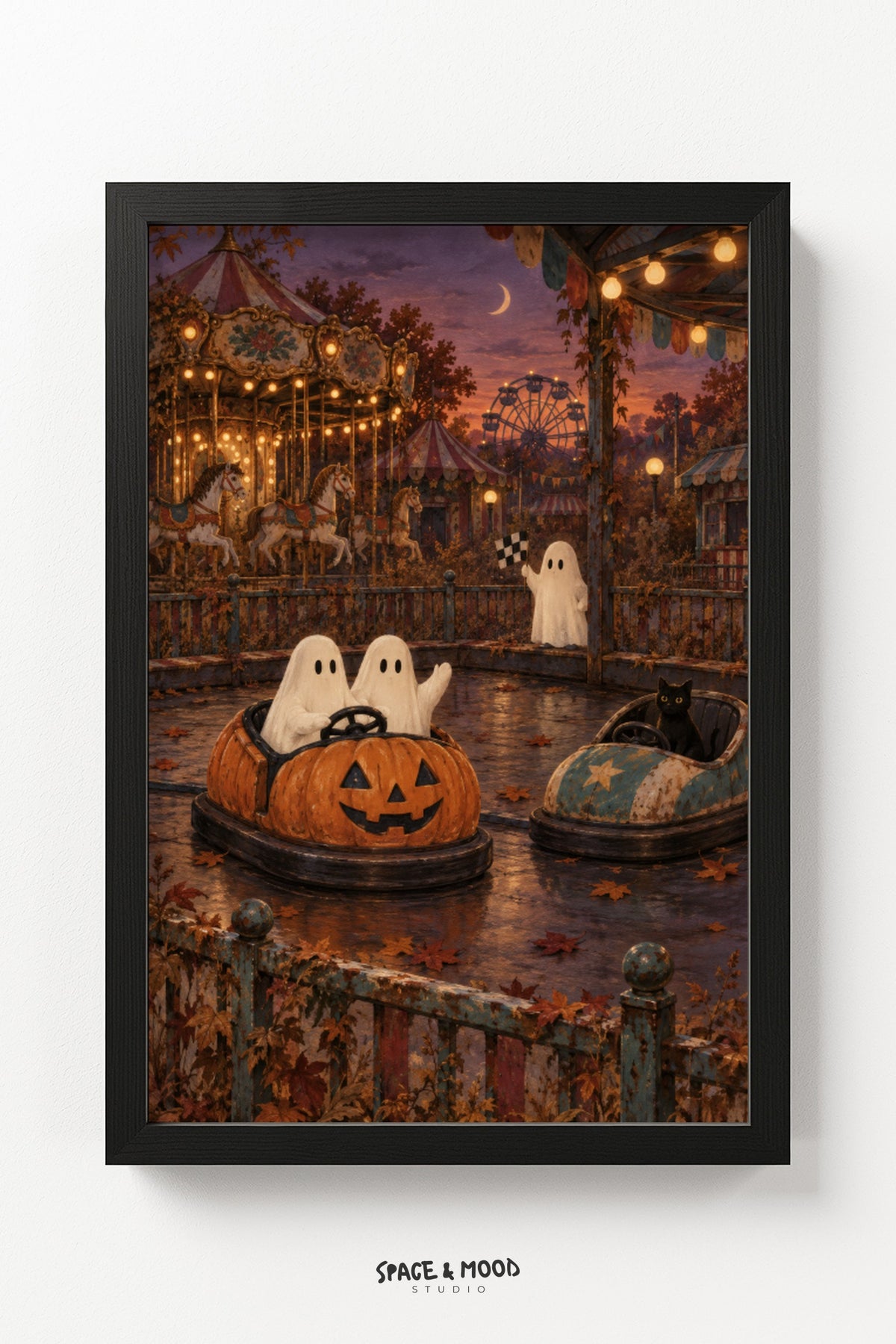 Ghosts Carnival Rides Sunset