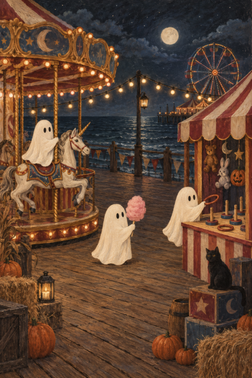 Ghosts Carousel Pier Night