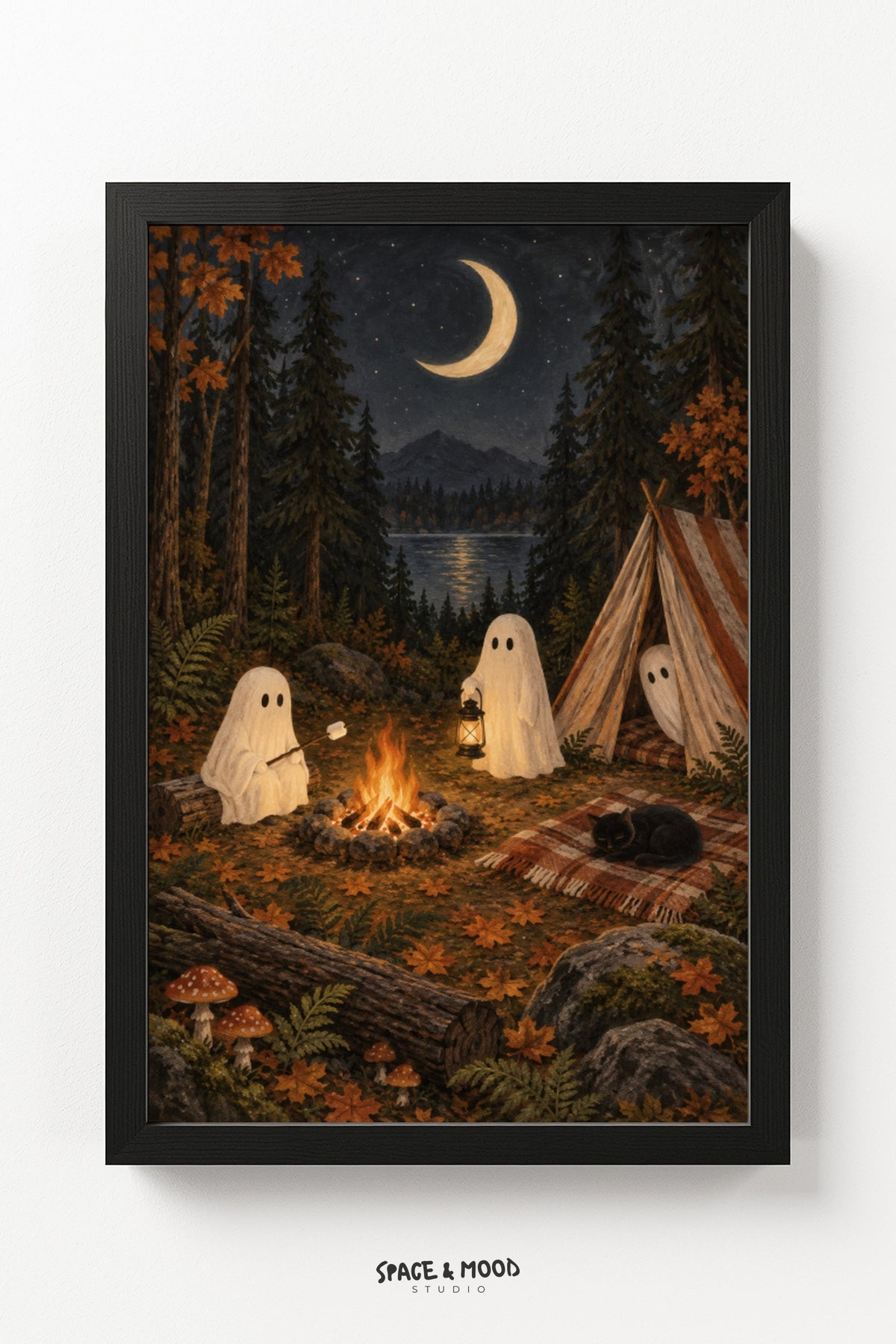 Ghosts Campfire Forest Night