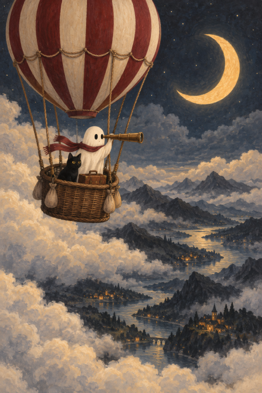 Ghost Hot Air Balloon Moon