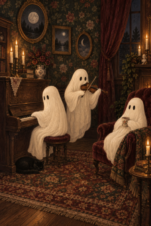 Ghosts Piano Parlor Cozy
