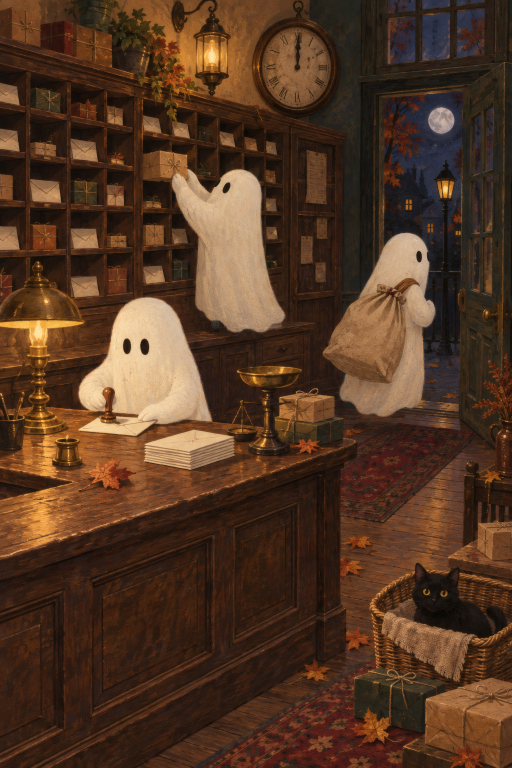 Ghosts Study Bookshelf Clock