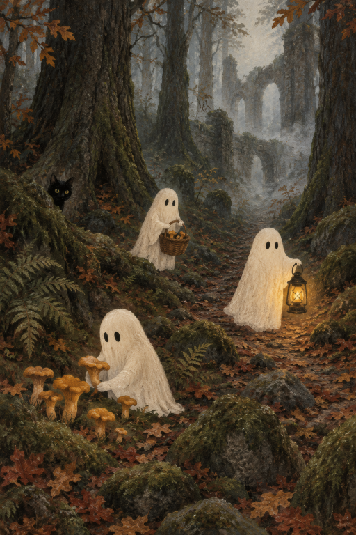 Ghosts Forest Lantern Night