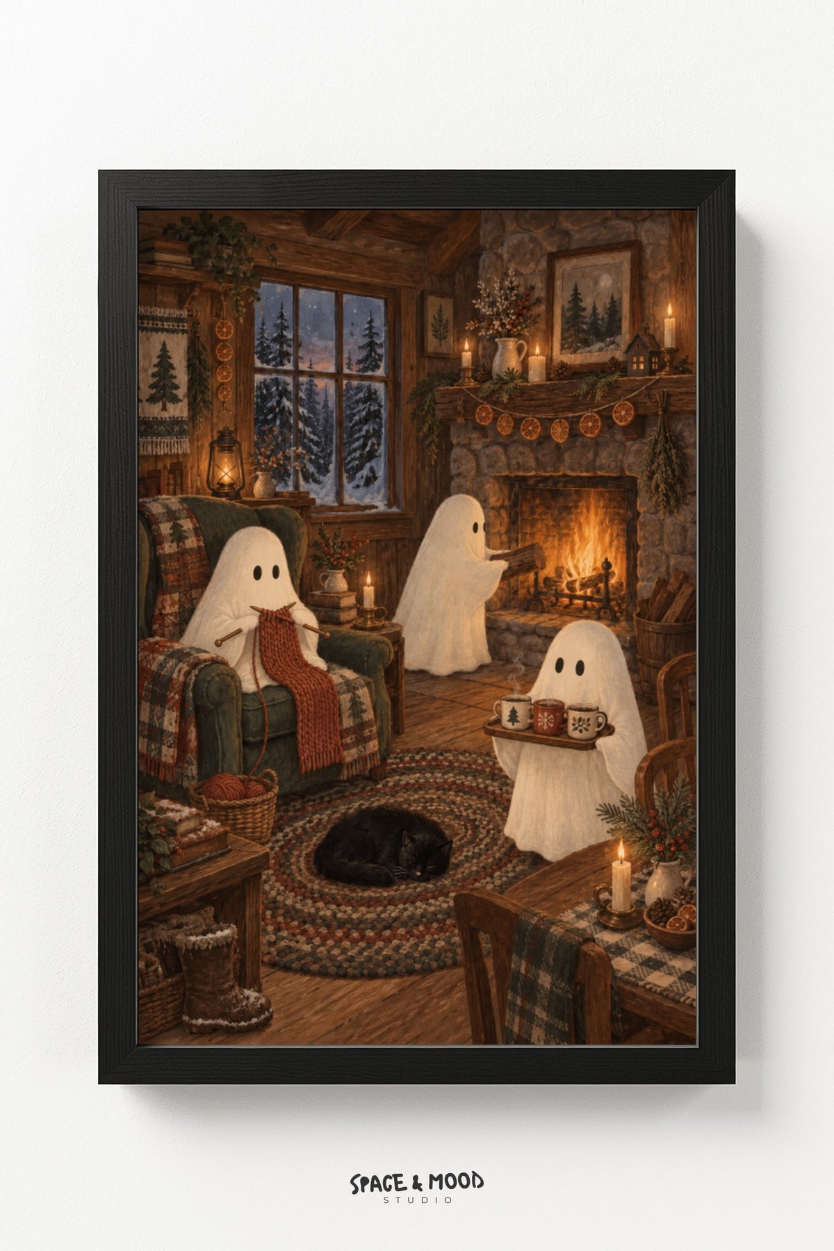 Ghosts Fireplace Cabin Cozy