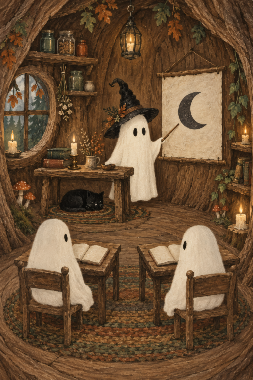 Ghosts Cabin Table Moon Hat
