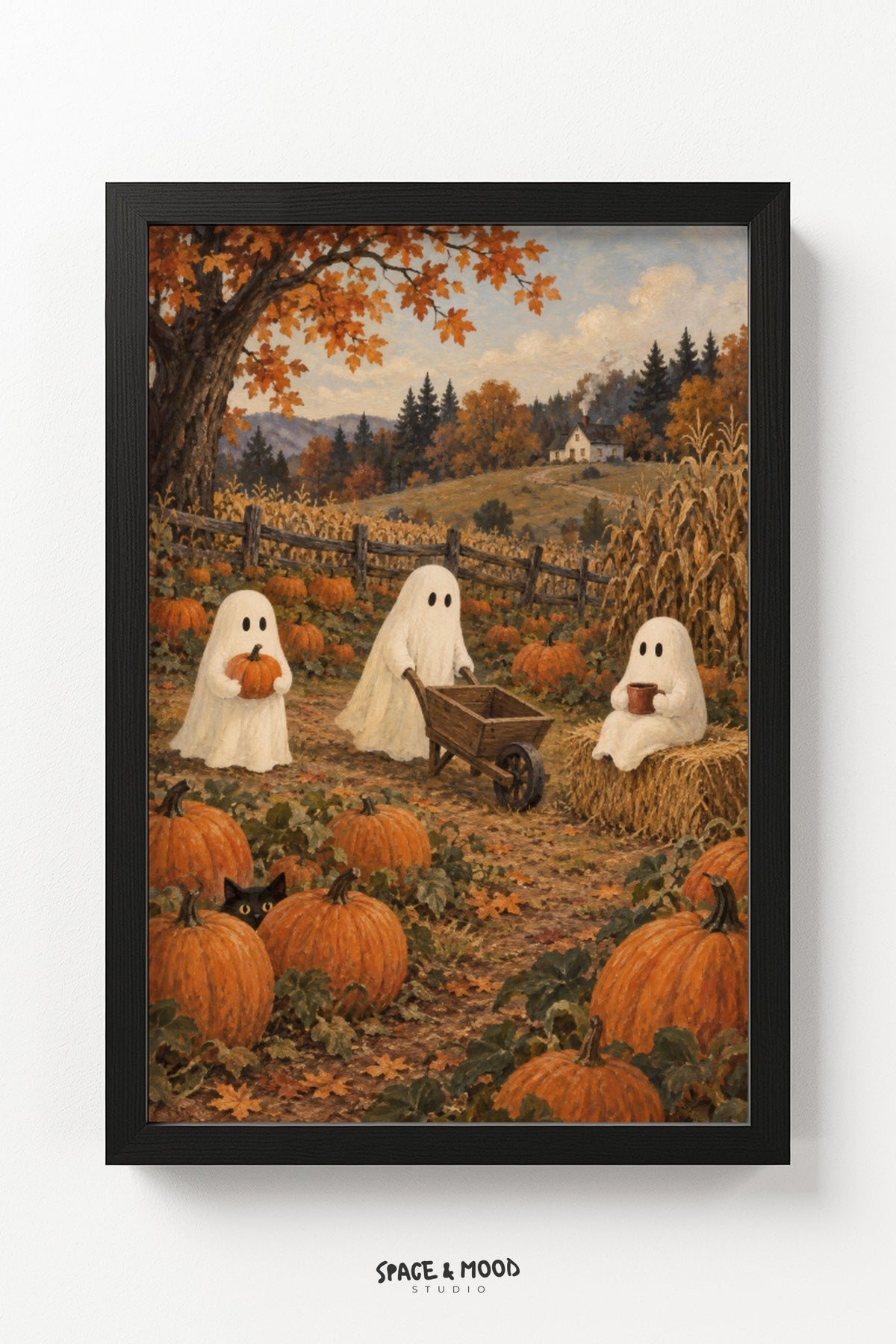 Ghosts Pumpkin Patch Wheelbarrow