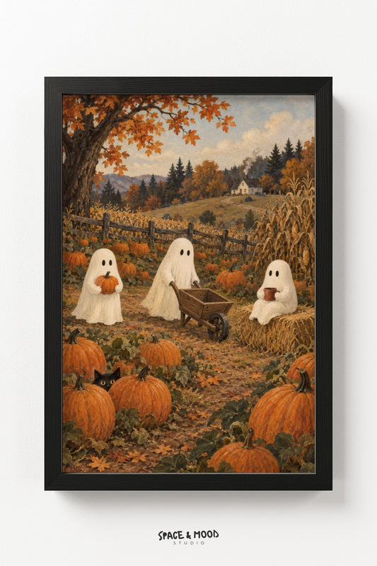 Ghosts Pumpkin Patch Wheelbarrow