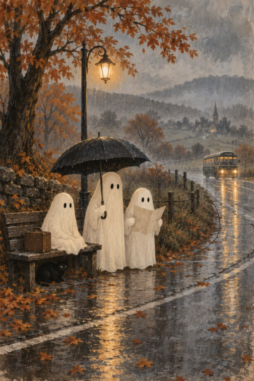 Ghosts Umbrella Rain Path