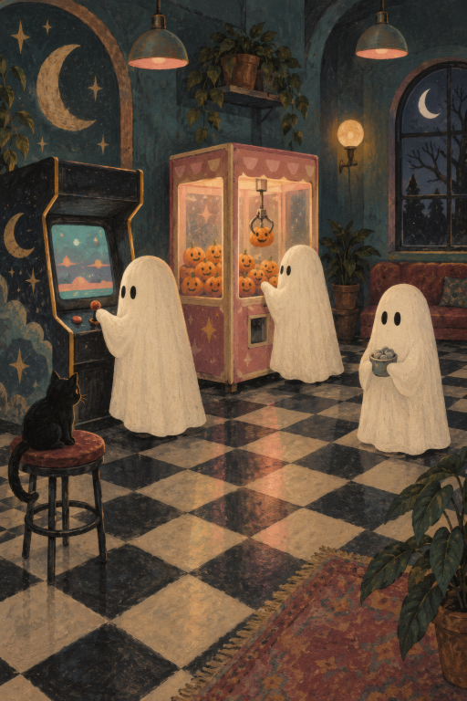 Ghosts Arcade Night Cozy