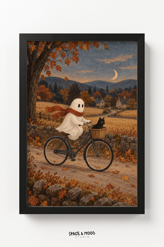 Ghost Bicycle Autumn Road