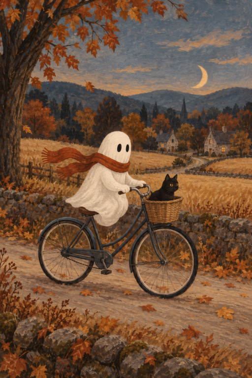 Ghost Bicycle Autumn Road