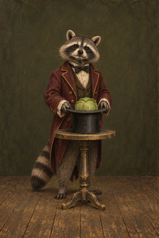 Raccoon Butler Top Hat