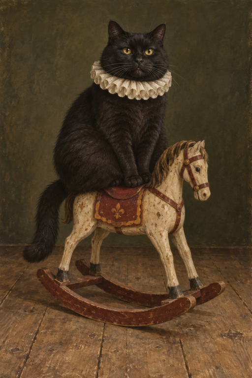 Cat Rocking Horse Victorian