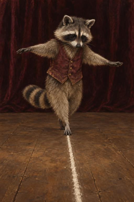 Raccoon Tightrope Dancer