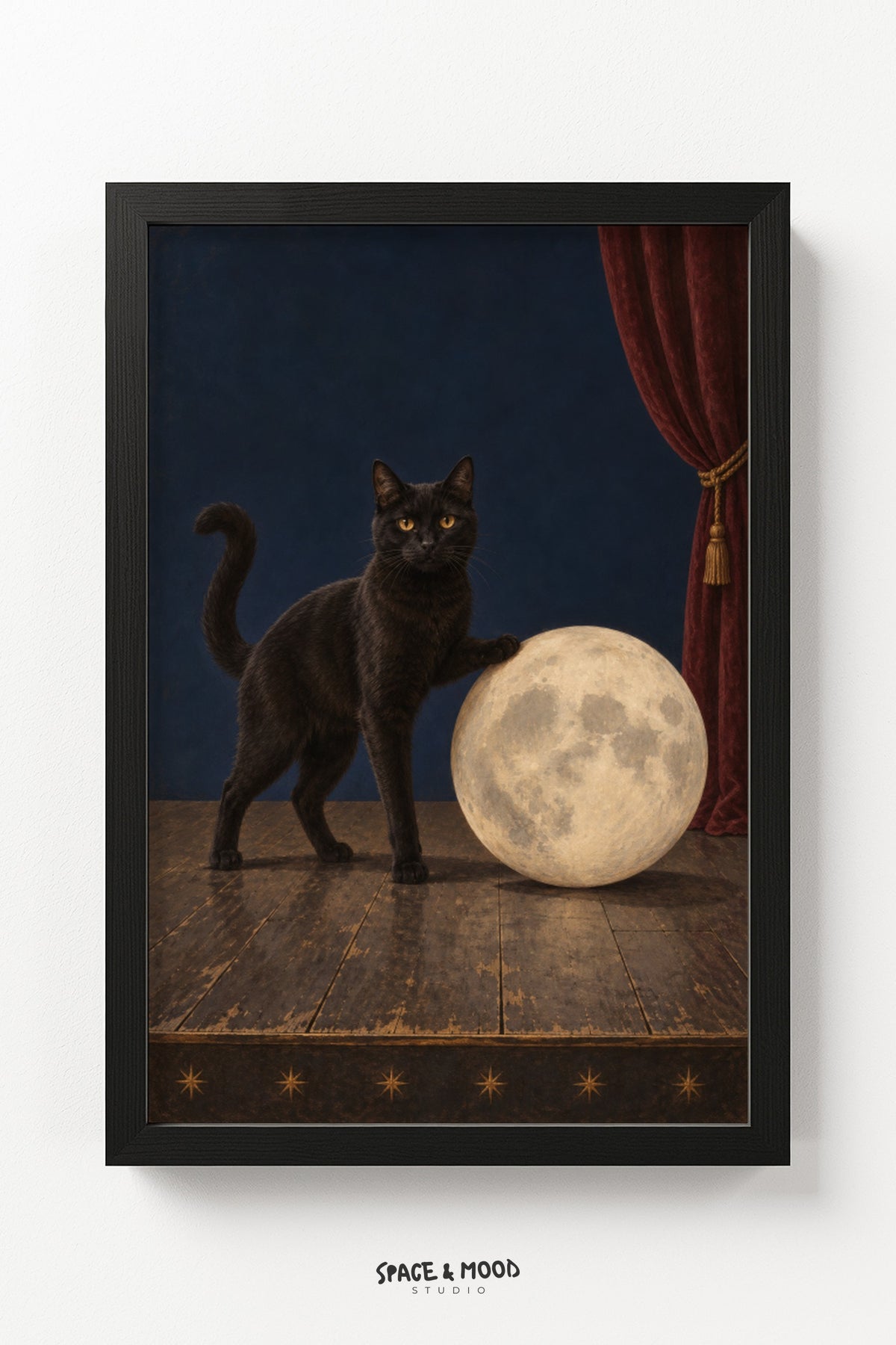 Black Cat Moon Curtain