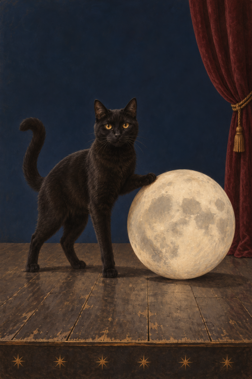 Black Cat Moon Curtain