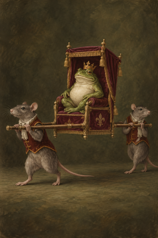 Mice Carrying Throne Frog