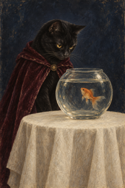 Cat Cape Fishbowl Victorian
