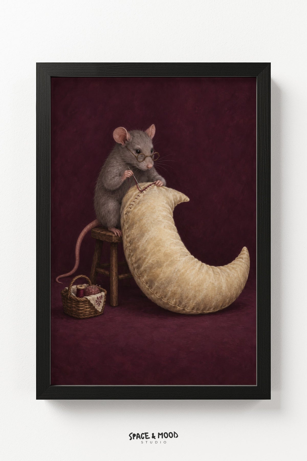 Mouse Crescent Moon Cushion