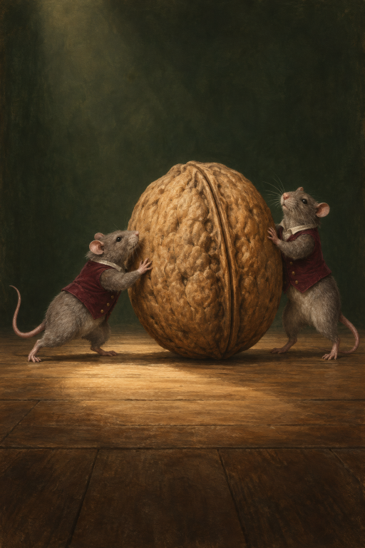 Mice Rolling Walnut Circus