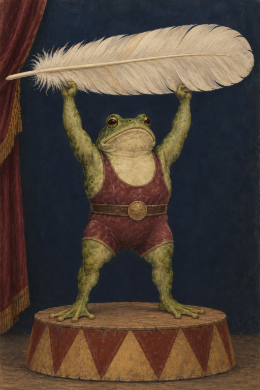 Frog Circus Feather Strongman