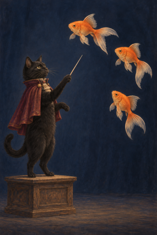 Cat Magician Goldfish