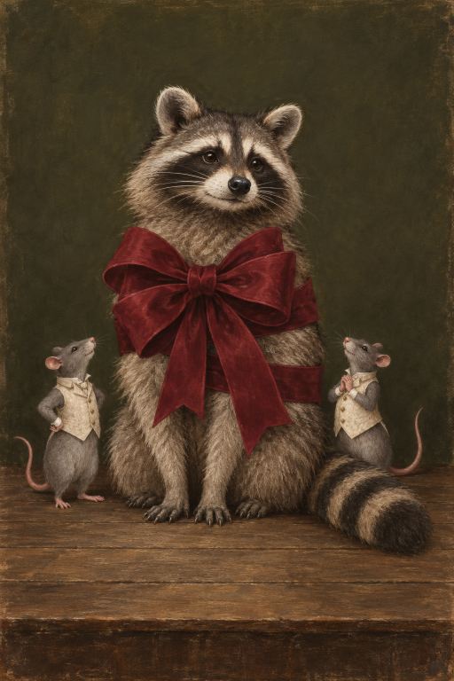 Raccoon Red Bow Mice
